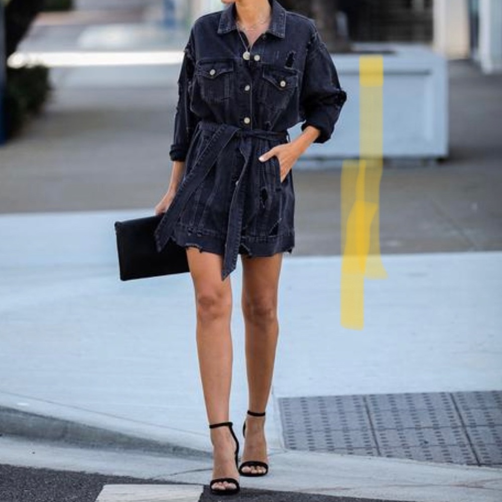 Distressed Denim Dress